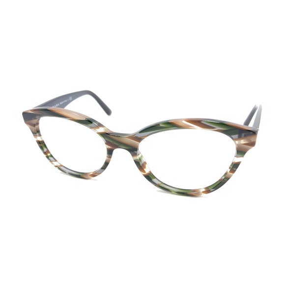 Prada VPR 11R VAO-1O1 Brown Green Beige Eyeglasses Frames 52-17 140 Italy - Picture 8 of 12